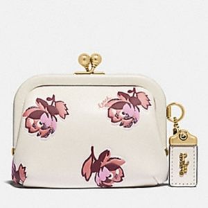 COACH KISSLOCK COIN CASE WITH FLORAL PRINT (COACH 79629) NWT